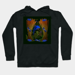 Bower Bird Blue Pair Hoodie